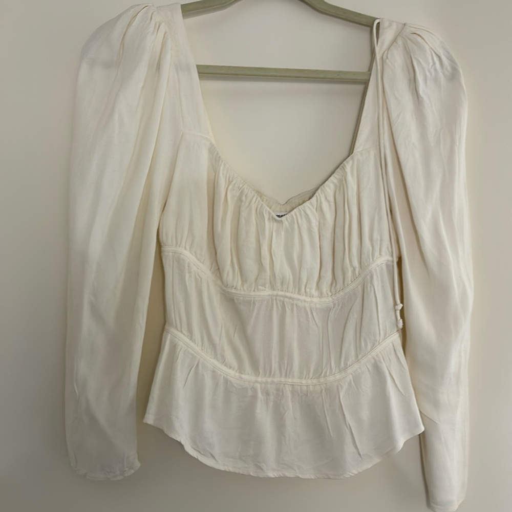 SALE Reformation Long Sleeve Top in Cream